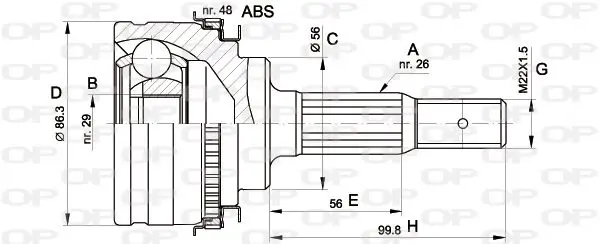 Handler.Part Joint kit, drive shaft OPEN PARTS CVJ534210 1