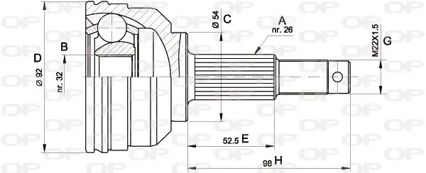 Handler.Part Joint kit, drive shaft OPEN PARTS CVJ534510 1