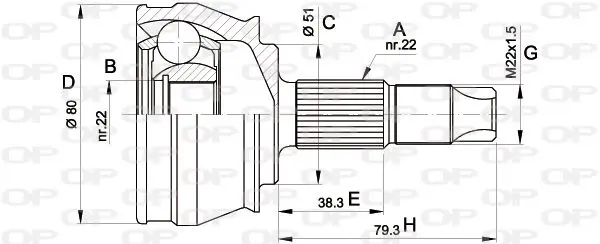 Handler.Part Joint kit, drive shaft OPEN PARTS CVJ534610 1