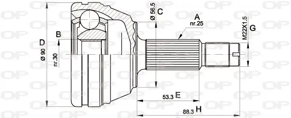 Handler.Part Joint kit, drive shaft OPEN PARTS CVJ535110 1