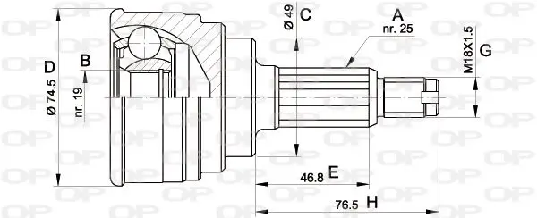 Handler.Part Joint kit, drive shaft OPEN PARTS CVJ535210 1