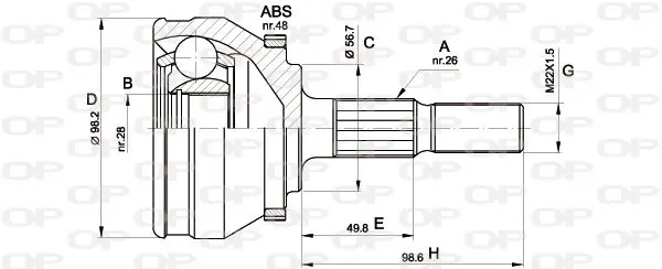 Handler.Part Joint kit, drive shaft OPEN PARTS CVJ535510 1