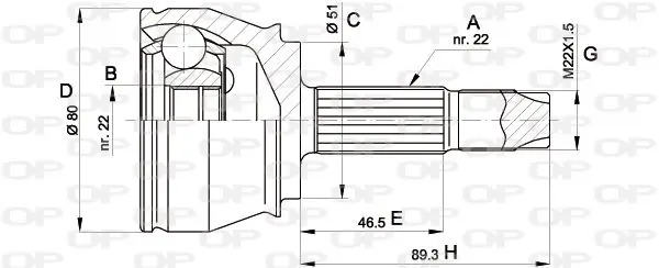 Handler.Part Joint kit, drive shaft OPEN PARTS CVJ536110 1