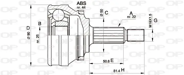 Handler.Part Joint kit, drive shaft OPEN PARTS CVJ536310 1