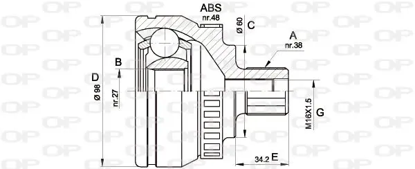 Handler.Part Joint kit, drive shaft OPEN PARTS CVJ537610 1