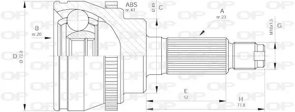 Handler.Part Joint kit, drive shaft OPEN PARTS CVJ538110 1