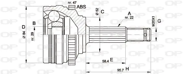 Handler.Part Joint kit, drive shaft OPEN PARTS CVJ538810 1