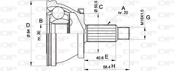 Handler.Part Joint kit, drive shaft OPEN PARTS CVJ539010 1