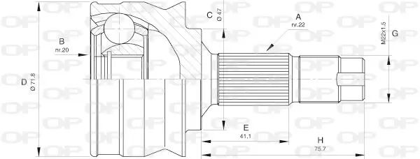 Handler.Part Joint kit, drive shaft OPEN PARTS CVJ539710 1