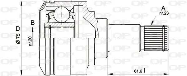 Handler.Part Joint kit, drive shaft OPEN PARTS CVJ540620 1