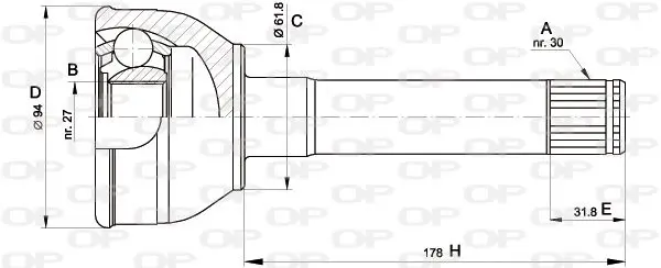 Handler.Part Joint kit, drive shaft OPEN PARTS CVJ542910 1