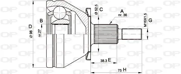 Handler.Part Joint kit, drive shaft OPEN PARTS CVJ543510 1