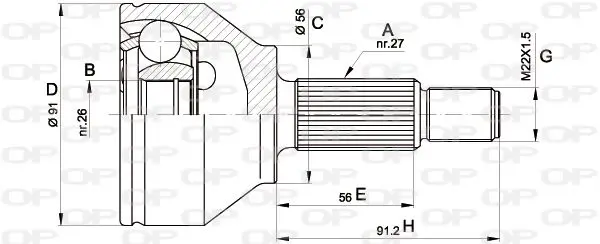 Handler.Part Joint kit, drive shaft OPEN PARTS CVJ543710 1