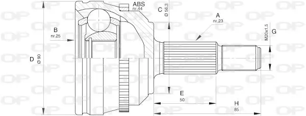 Handler.Part Joint kit, drive shaft OPEN PARTS CVJ544110 1