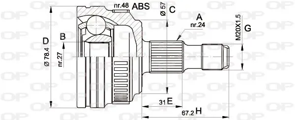 Handler.Part Joint kit, drive shaft OPEN PARTS CVJ544310 1