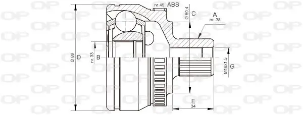 Handler.Part Joint kit, drive shaft OPEN PARTS CVJ544410 1