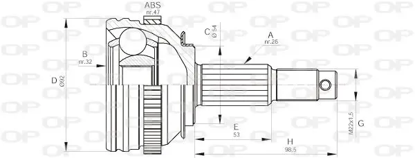 Handler.Part Joint kit, drive shaft OPEN PARTS CVJ544710 1