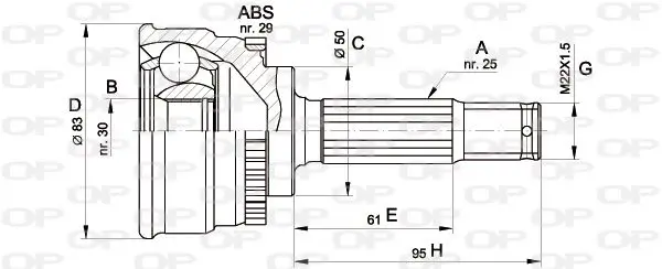 Handler.Part Joint kit, drive shaft OPEN PARTS CVJ548410 1