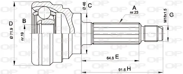 Handler.Part Joint kit, drive shaft OPEN PARTS CVJ549010 1