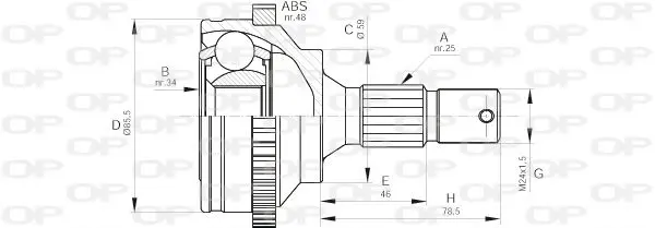 Handler.Part Joint kit, drive shaft OPEN PARTS CVJ549910 1