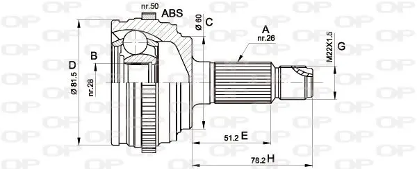 Handler.Part Joint kit, drive shaft OPEN PARTS CVJ551010 1