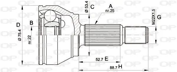 Handler.Part Joint kit, drive shaft OPEN PARTS CVJ551510 1