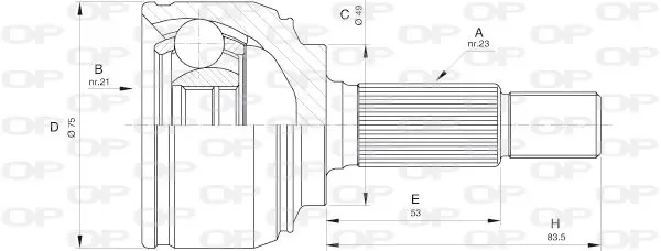 Handler.Part Joint kit, drive shaft OPEN PARTS CVJ552010 1