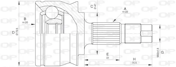 Handler.Part Joint kit, drive shaft OPEN PARTS CVJ553110 1