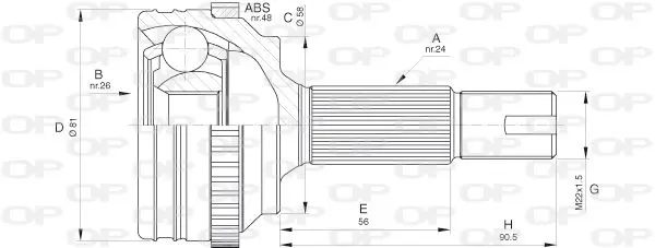 Handler.Part Joint kit, drive shaft OPEN PARTS CVJ553310 1