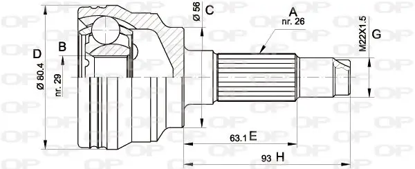 Handler.Part Joint kit, drive shaft OPEN PARTS CVJ555410 1