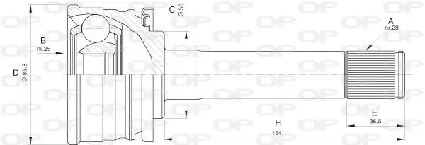 Handler.Part Joint kit, drive shaft OPEN PARTS CVJ556010 1