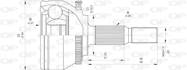 Handler.Part Joint kit, drive shaft OPEN PARTS CVJ557310 1