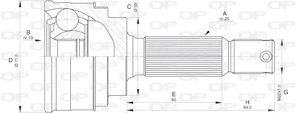 Handler.Part Joint kit, drive shaft OPEN PARTS CVJ557810 1