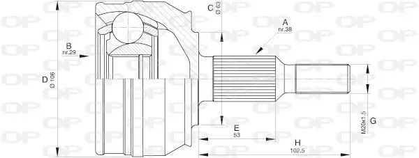 Handler.Part Joint kit, drive shaft OPEN PARTS CVJ557910 1