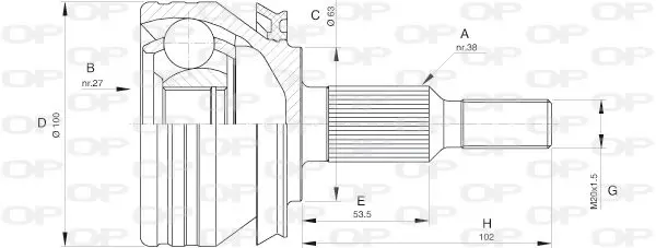 Handler.Part Joint kit, drive shaft OPEN PARTS CVJ558110 1