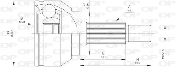 Handler.Part Joint kit, drive shaft OPEN PARTS CVJ558210 1