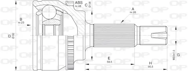 Handler.Part Joint kit, drive shaft OPEN PARTS CVJ558810 1