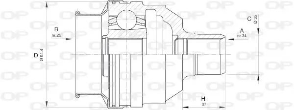 Handler.Part Joint kit, drive shaft OPEN PARTS CVJ559120 1