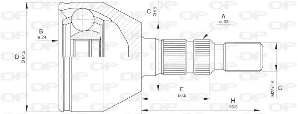 Handler.Part Joint kit, drive shaft OPEN PARTS CVJ560210 1