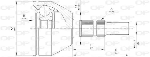 Handler.Part Joint kit, drive shaft OPEN PARTS CVJ560310 1