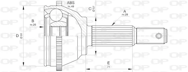 Handler.Part Joint kit, drive shaft OPEN PARTS CVJ560410 1