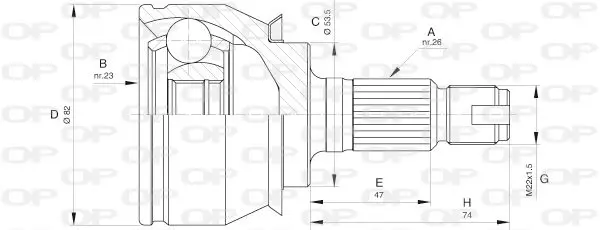 Handler.Part Joint kit, drive shaft OPEN PARTS CVJ561010 1