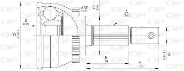 Handler.Part Joint kit, drive shaft OPEN PARTS CVJ561110 1