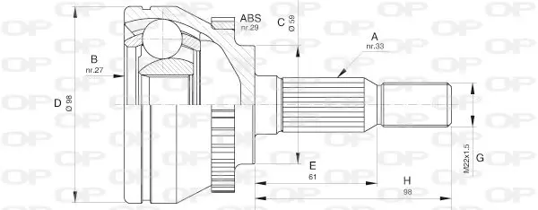 Handler.Part Joint kit, drive shaft OPEN PARTS CVJ566810 1