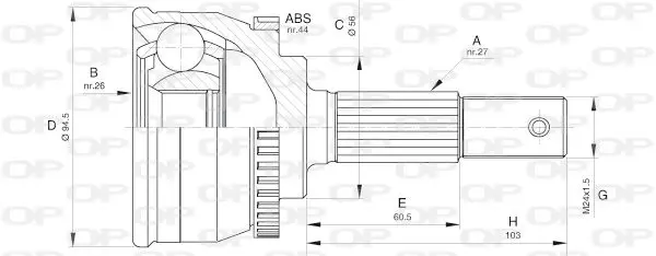 Handler.Part Joint kit, drive shaft OPEN PARTS CVJ561410 1