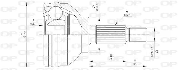 Handler.Part Joint kit, drive shaft OPEN PARTS CVJ562710 1