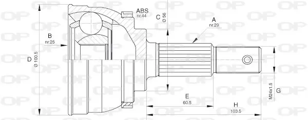 Handler.Part Joint kit, drive shaft OPEN PARTS CVJ562910 1