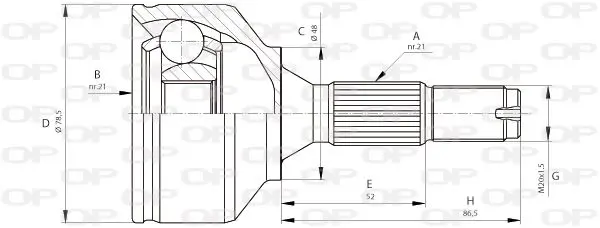 Handler.Part Joint kit, drive shaft OPEN PARTS CVJ568510 1