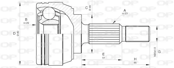 Handler.Part Joint kit, drive shaft OPEN PARTS CVJ563310 1