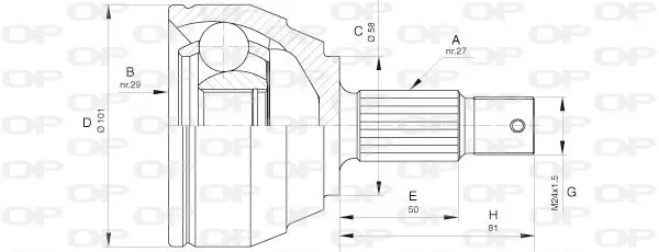 Handler.Part Joint kit, drive shaft OPEN PARTS CVJ563910 1